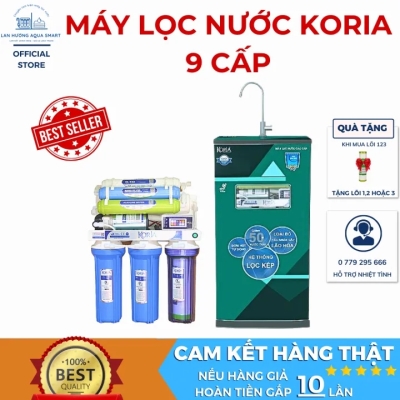 Máy Lọc Nước Koria 9 Cấp 9 Lõi Lọc Các Tạp Chất Loại Kim Loại Nặng Vi Khuẩn Độc Hại Bảo Hành 12 Tháng