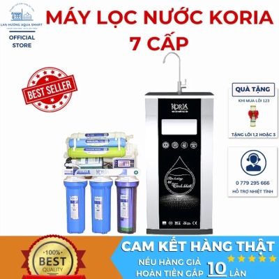 Máy Lọc Nước Koria 7 Cấp 7 Lõi Lọc Các Tạp Chất Loại Kim Loại Nặng Vi Khuẩn Độc Hại Bảo Hành 12 Tháng